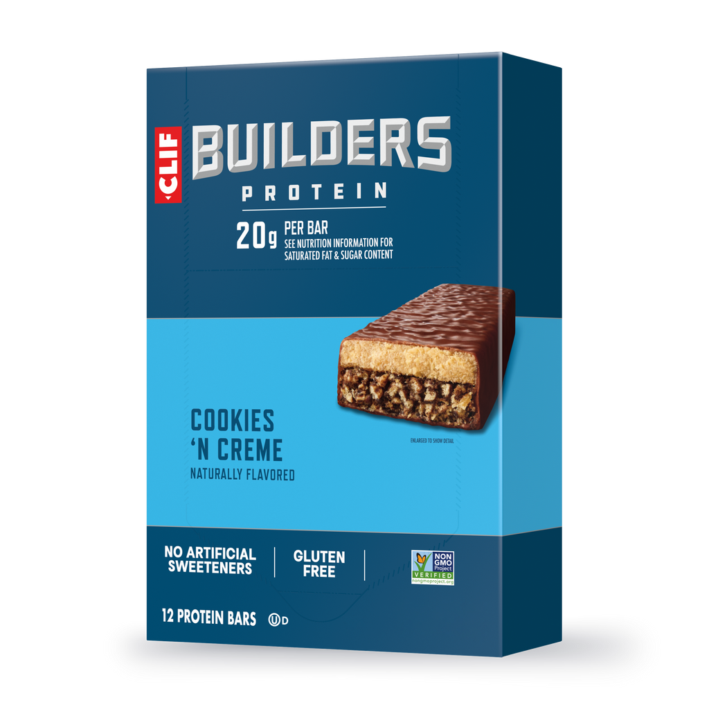 CLIF BUILDERS Cookies 'N Creme Flavor Plant Based Protein Bars