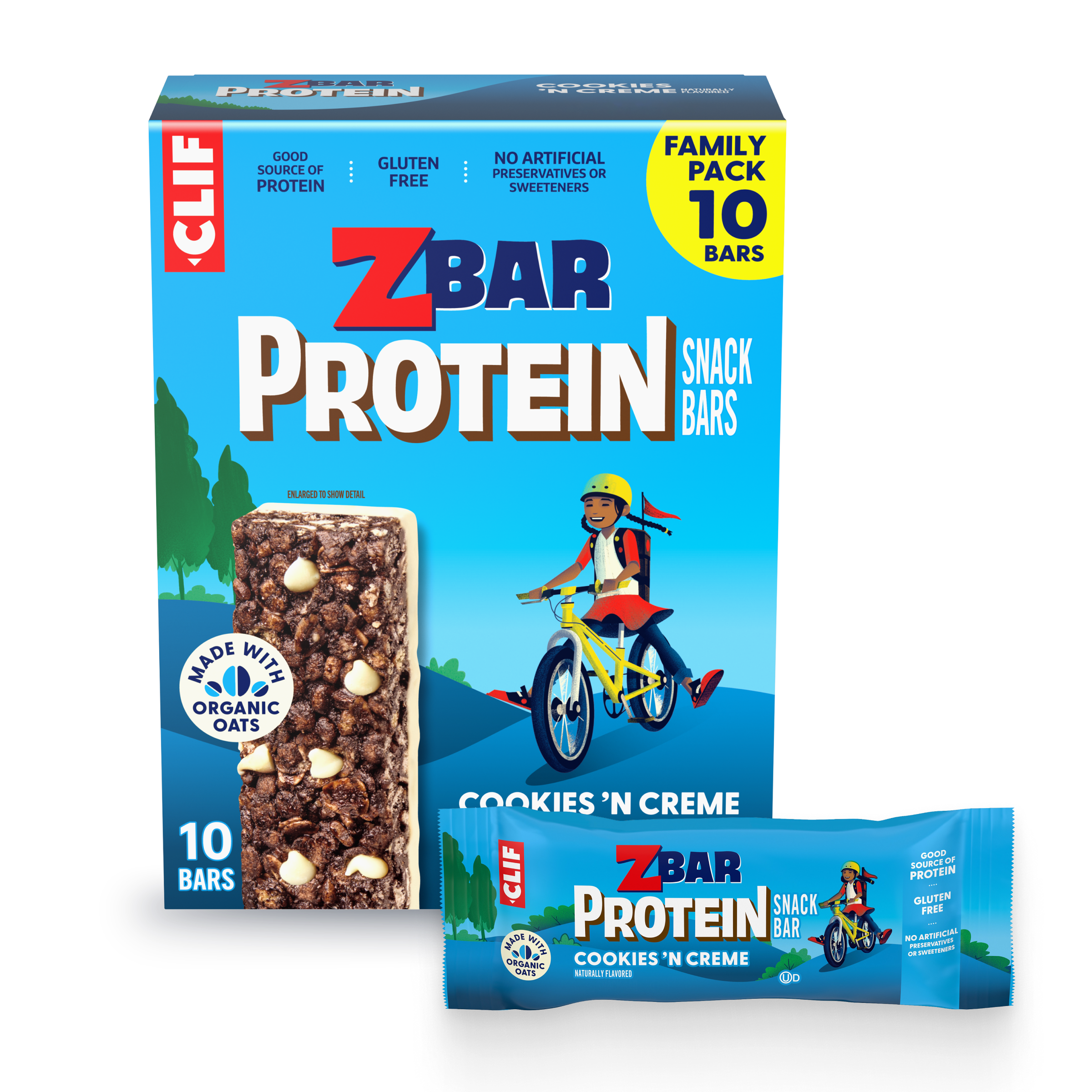Zbar Protein Cookies 'N Creme Crispy Snack Bars, Gluten Free Protein Bars